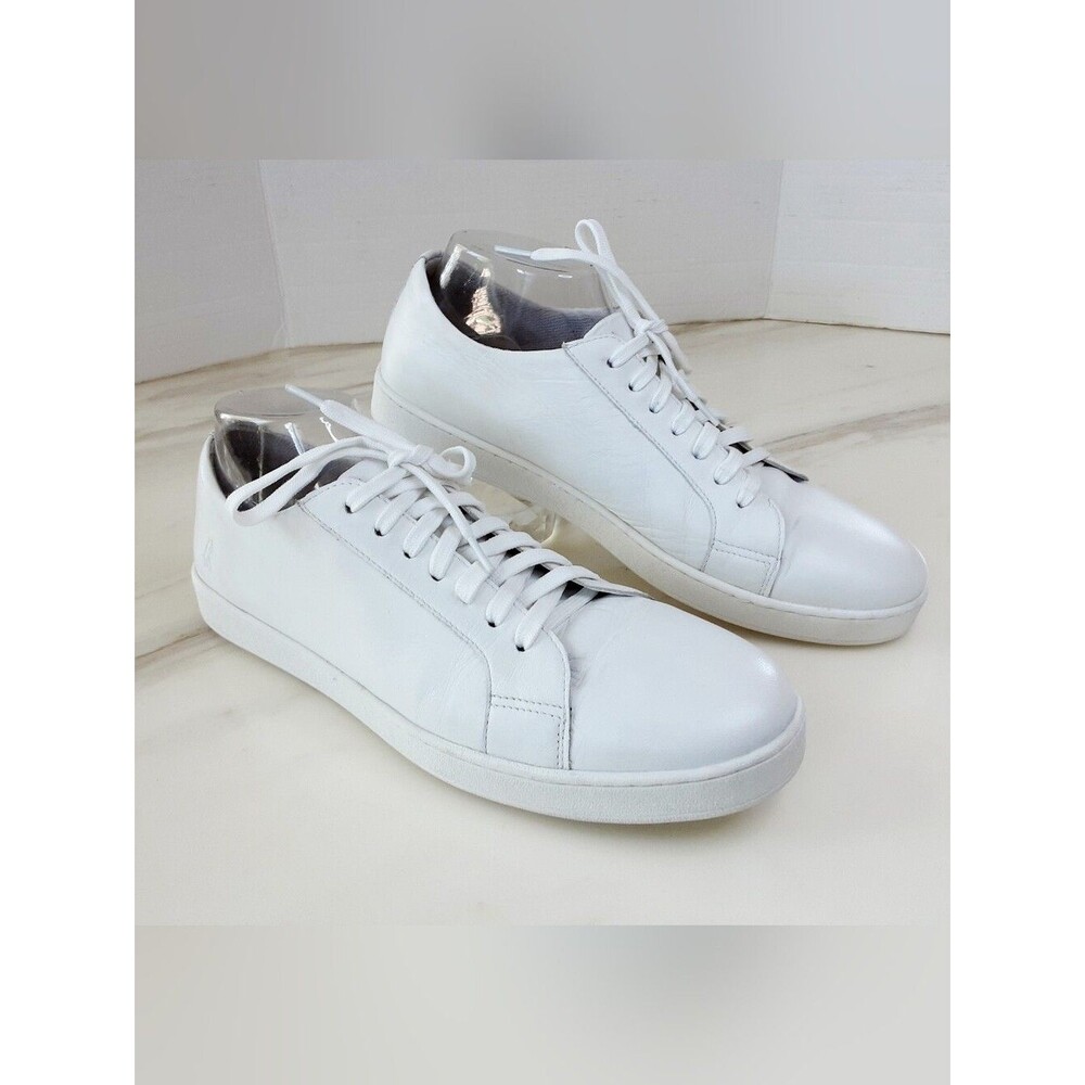 HUSH PUPPIES Bounce White Leather Low-Top Minimalist Sneakers Sz 11